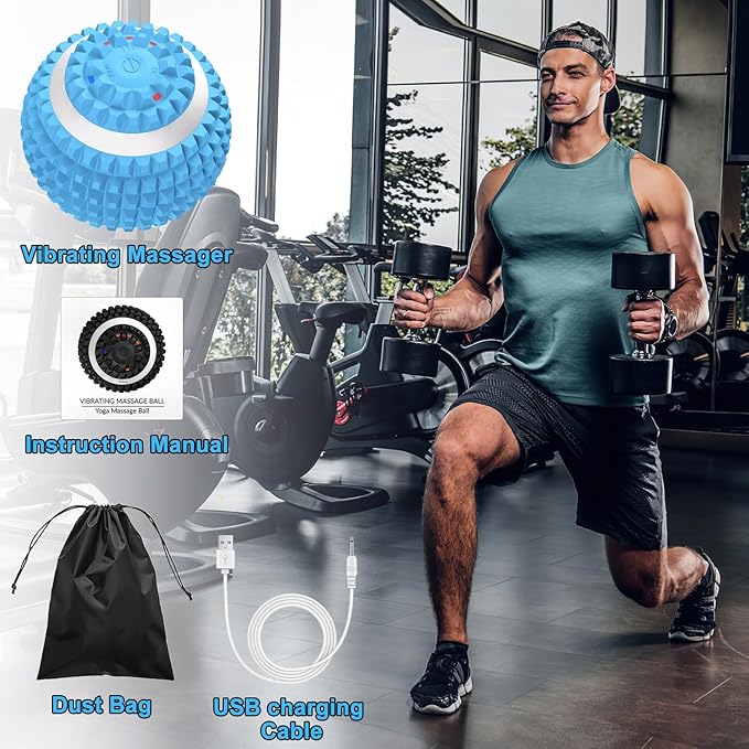 Uppye Vibrating Massage Ball for Pain Relif Lacrosse Balls Deep Tissue Trigger Point Therapy for Plantar Fasciitis Pain Relief Muscle Pain for Myofascial Release Ball