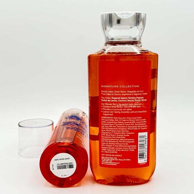 Agave &amp Papaya 2-Piece Bath Bundle | Fine Fragrance Body Mist and Shower Gel