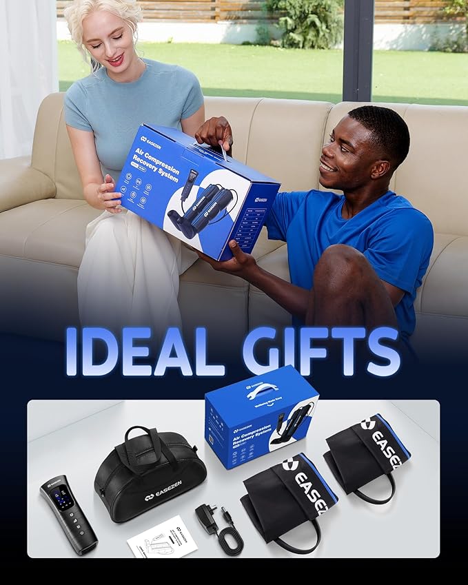 Leg Compression Massager for Circulation and Pain Relief Leg Recovery Compression System for Fast Recovery of Foot Calf and Thigh Relieve Edema Reduce Muscle Fatigue X-Large Plus Size