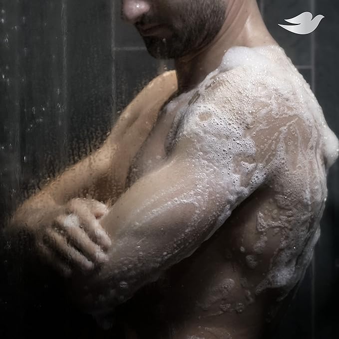 DOVE MEN + CARE Shower Tool 4 Count For Stronger Healthy-Feeling Skin Active Clean Scrubs and Exfoliates for a Deeper Clean With Body Wash