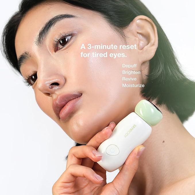 SKNBODY CryoReset™ Cooling Eye Wand – Cryotherapy Massager with SonicTap™ Vibration Depuffing Tool for Dark Circles &amp Puffiness Portable Rechargeable Eye Massage Device
