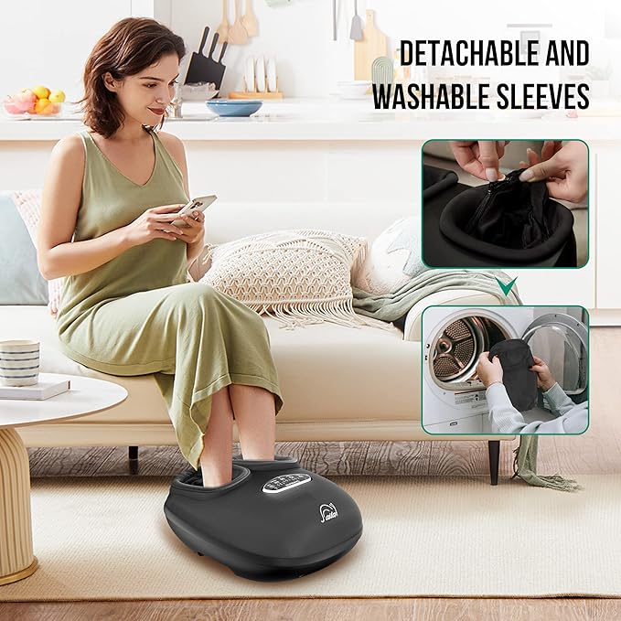 Snailax Shiatsu Foot Massager with Heat Deep Kneading Compression Vibration Feet Massager Machine for Plantar Fasciitis Neuropathy Foot Warmer Under Desk Size 13 Gifts for Men Women