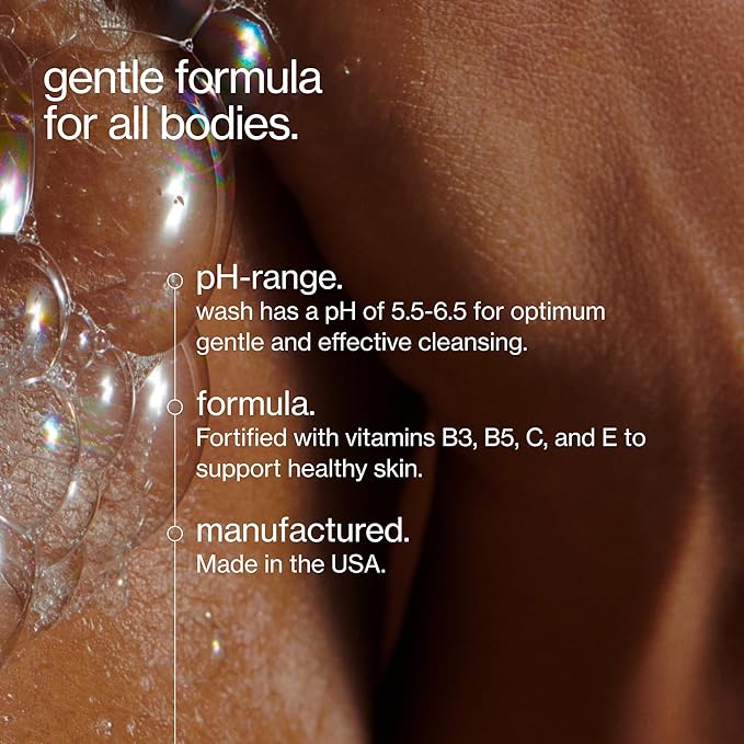 Maude Wash - pH Balanced Moisturizing Body Wash - Amber &amp Cedar Scented Body Soap &amp Bubble Bath - With Smoothing Niacinamide &amp Aloe - Gentle Everyday Shower Gel &amp Relaxing Bath Soap -