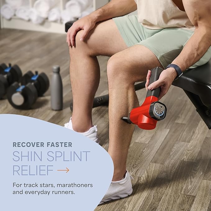 LifePro Sonic Massage Gun Deep Tissue – Quiet Handheld Percussion Massager for Athletes Pain Relief &amp Recovery – 8 Heads 5 Speeds Long Battery