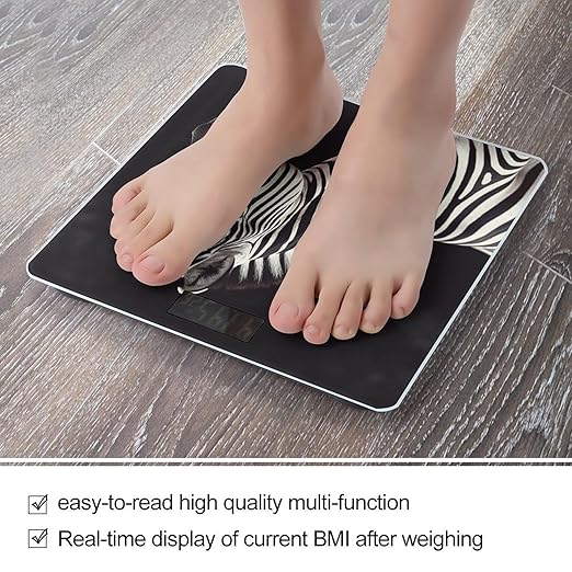 Animal Zebra Scale for Body Weight Digital Bathroom Scale Accurate Smart Weight Scales with Large Display Weighing Machine High Precision Scales