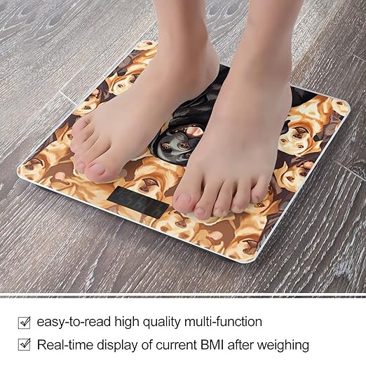 Labrador Retriever DogsScale for Body Weight with LCD High Precision Weighing Scales Fashion Sturdy Tempered Glass Weight Scales Easy-to-Read Digital Bathroom Scale for Daily 400lb