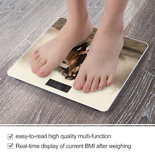 Animals Horse Running Scale for Body Weight Accurate Digital Bathroom Scale Toughened Glass High Precision Scales Smart Weight Scales with Large LCD Backlight Display Weighing Machine