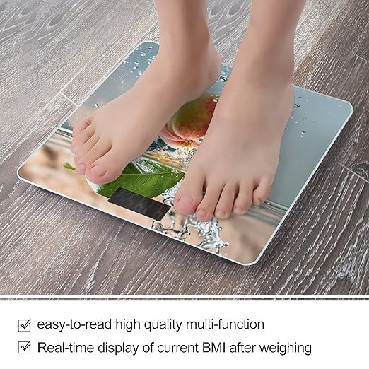 Peach Falling Into Water Scale for Body Weight Digital Bathroom Scale Accurate Smart Weight Scales with Large Display Weighing Machine High Precision Scales