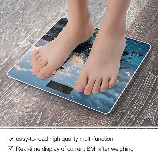 Lighthouse by The Sea Scale for Body Weight Digital Bathroom Scale Accurate Smart Weight Scales with Large Display Weighing Machine High Precision Scales