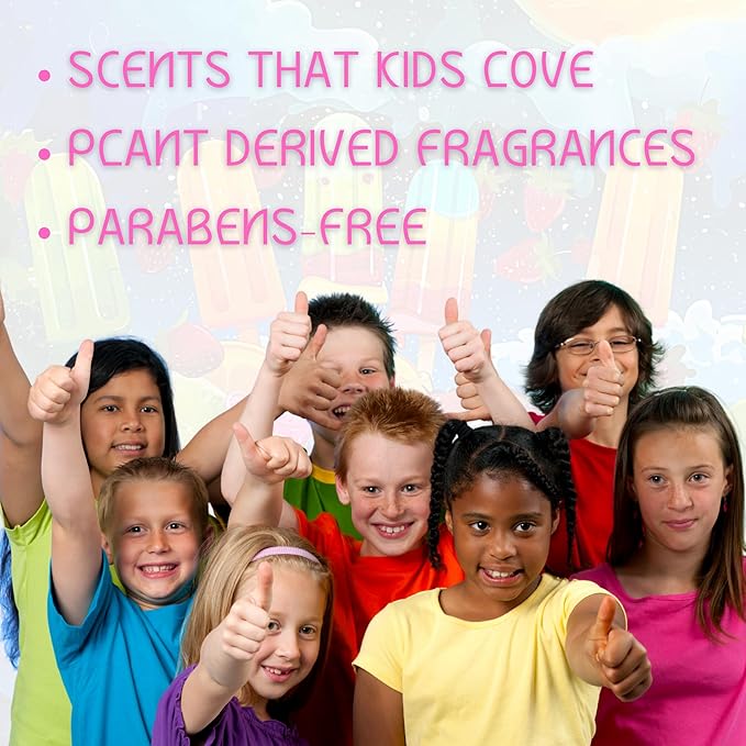 Kids Body Wash – Plant Based Gentle Moisturizer with Shea Butter – Safe for Sensitive Skin – Popsicle Paradise – 3 Pack (8 oz Each)