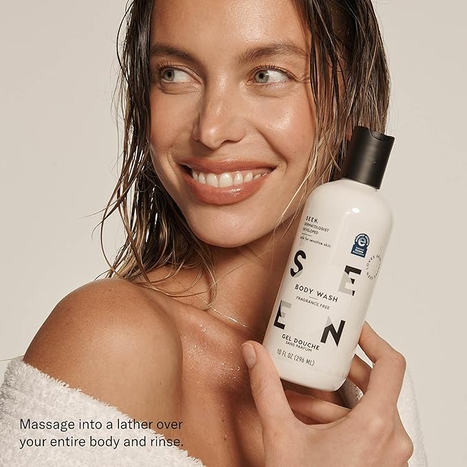SEEN Body Wash Eco-Refill Fragrance Free - Non-Comedogenic &amp Non-Irritating Body Wash- Dermatologist-Developed - Safe for Sensitive Eczema &amp Acne Prone Skin