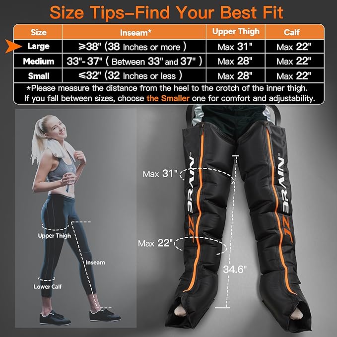 Sequential Air Compression Recovery System : Professional Full Leg Compression Boots for Circulation and Pain Relief - Sequential Device for Muscle Relaxation