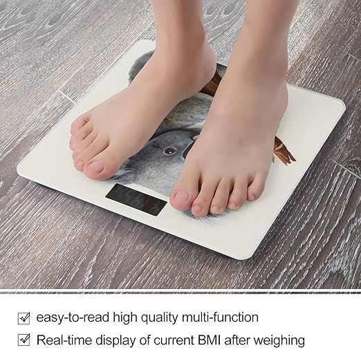 Koala and Butterfly Bathroom Scale for Body Weight 400 Lb Weight Scale with High Precision Sensors Tempered Glass Highly Accurate Digital Weighing Machine for People