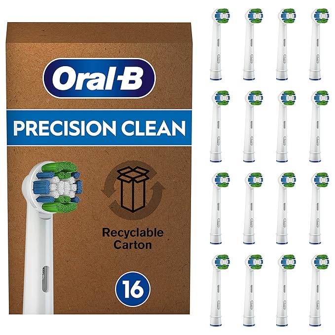 Oral-B Precision Clean 16 Piece Electric Toothbrush Heads with CleanMaximiser Bristles for Optimal Teeth Care Oral-B Toothbrushes Mailbox Pack