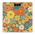 Flower Pattern Digital Bathroom Scale for Body Weight Weighing Scale with Backlit LCD Display High Precision Measurements &amp Measures Weight Up to 180kg