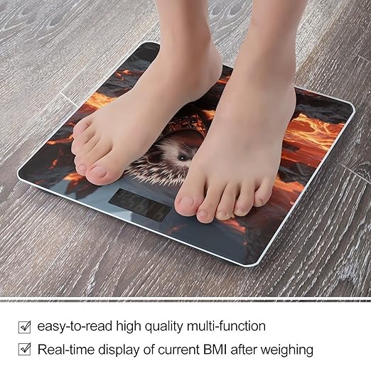Iamond - Armored Hedgehog Weight Scale Large Digital Bathroom Scales with Bright LED Display Non Slip Digital Scale and Step On Fashion Weighing Machine for Body