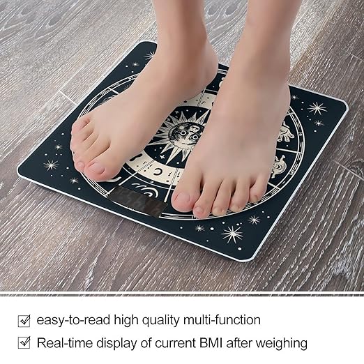 Astrological Sign Digital Bathroom Scale for Body Weight Weighing Scale with Backlit LCD Display High Precision Measurements &amp Measures Weight Up to 180kg