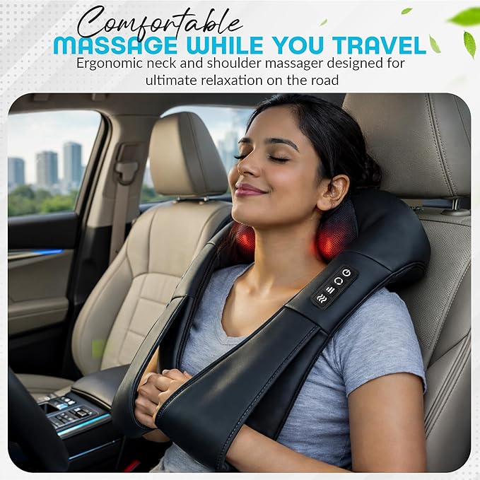 Neck Back and Shoulder Massager with Heat Neck Massager for Pain Relief Deep Tissue Electric Shiatsu Kneading Neck Massager with Heat for Home Office Stress Relief Muscle Relaxation