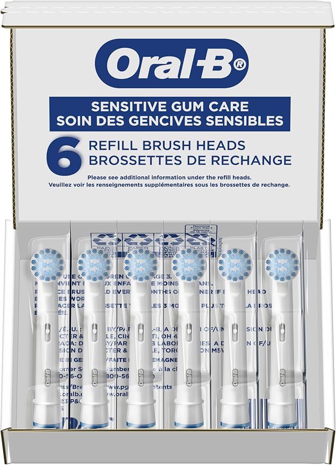 Oral-B Sensitive Gum Care Replacement Brush Heads for an Oral-B Electric Toothbrush Pack of 6