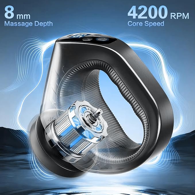 3D Rotating Massage Gun Cordless Deep Tissue Body Massager with 30 Speeds &amp 6 Modes for Muscle Recovery &amp Body Sculpting Handheld Electric Massager for Back Neck Shoulder for Women &amp Men