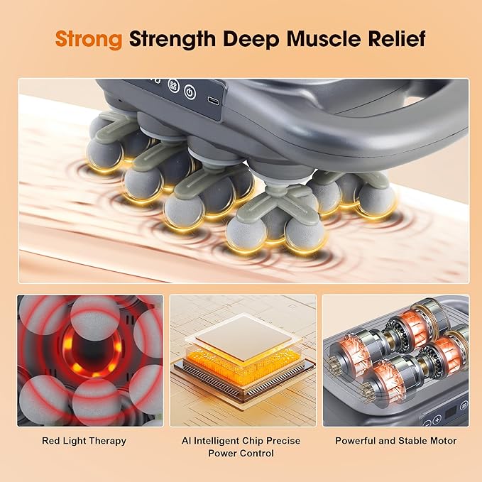 28 Head Massage Gun Set Deep Tissue Percussion Massager Electric Massage Tools with 9 Styles &amp Levels Dark Grey