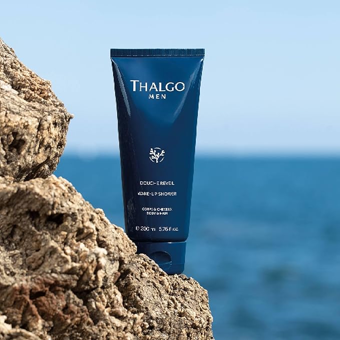 THALGO Men Wake-up Shower Gel Men's Body Wash Male Body Wash Liquid Soap and Shampoo for Men Moisturizing Shower Gel 6.76 Fl Oz