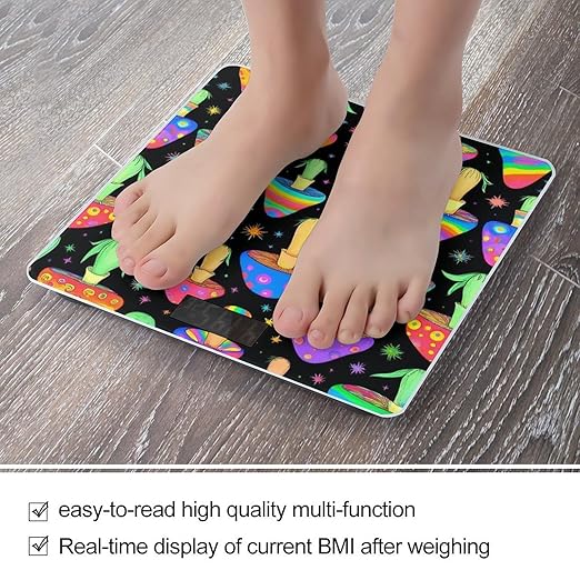 Automatic Switch Digital Bathroom Weighing Scale Smart Scale for Body Weight Goth Gothic Magic Hippie Trippy Mushrooms