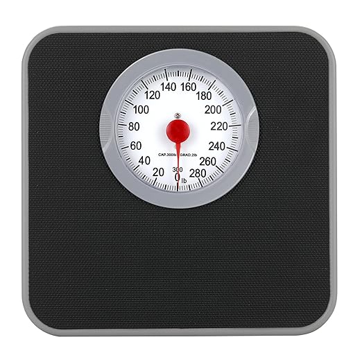 Analog Scale for Body Weight Mechanical Bathroom Scale Up to 300lb Dial Scale with Wider and Thicker Anti-Slip Platform Simple Calibration