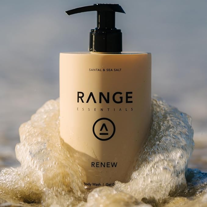 Renew Body Wash Sandalwood Scent Moisturizing Hydrating Gentle Clean Shower Gel Paraben-Free Sulfate-Free Natural Ingredients Hyaluronic Acid Men Women 450mL (15.2oz)