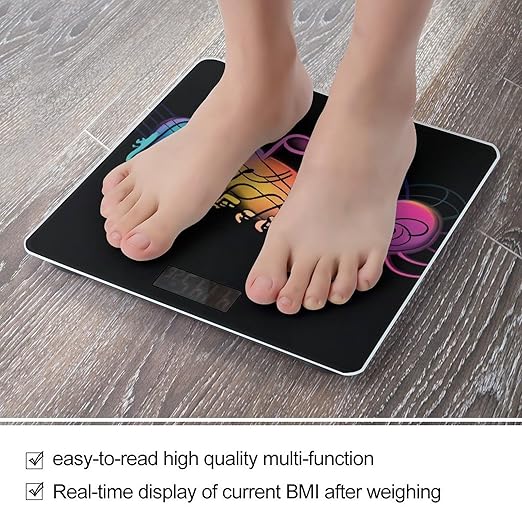 Rainbow Musical Note Melody Smart Scale for Body Weight Accurate Bathroom Scale with LED Display Digital Weight Scales Weighing Machine High Precision Scales for Bath Home