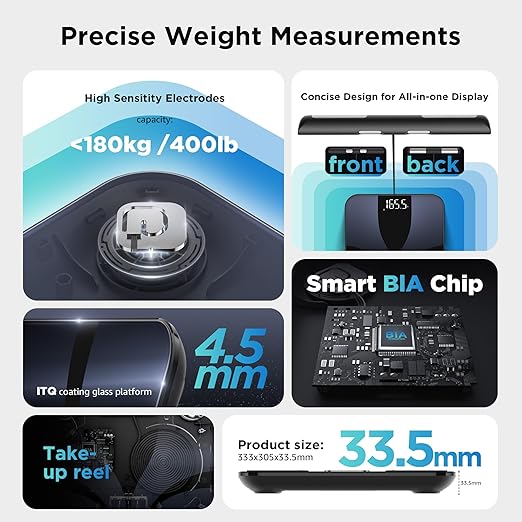 Posture Scale for Body Weight and Fat Digital Bathroom Scale BMI Weighing Bluetooth Body Fat Scale 8 Electrode Smart Body Fat Scale Full Body Composition Analyzer with Voice Prompt