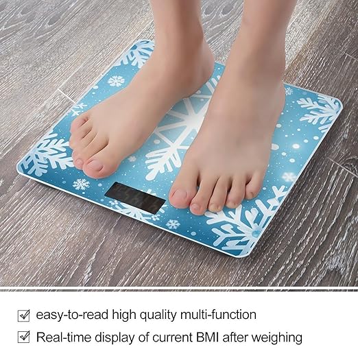 Winter Snowflake Smart Scale for Body Weight Accurate Bathroom Scale with LED Display Digital Weight Scales Weighing Machine High Precision Scales for Bath Home