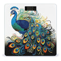 Peacock Pattern Bathroom Scale Rounded Smart Scale for Body Weight Automatic Power On/Off Weight Scales Accurate Bathroom Digital Scales for Pet Home Bedroom Kitchen