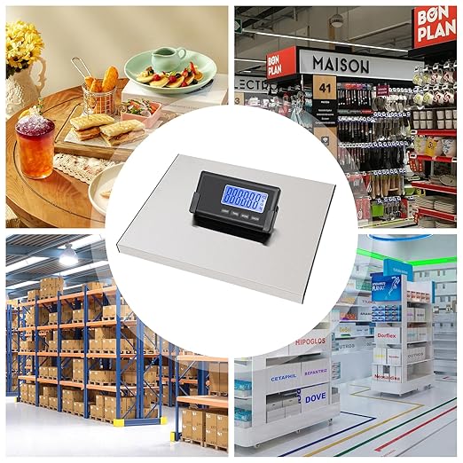 LCD Digital Floor Scale201 Stainless Steel Commercial Scales Digital Weight Wireless Remote Display Heavy Duty Weight Scale for Post Offices Warehouses Factories Industry Load 396 Lbs