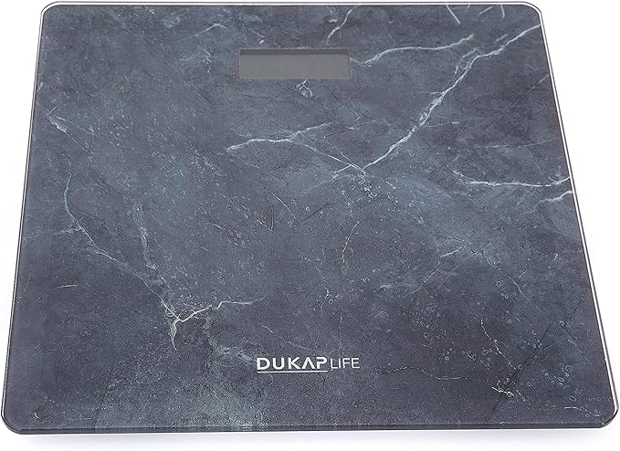 DUKAP Life Digital Bathroom Body Weight Scale with LCD Display Backlight Highly Accurate Weight Scale for Family Use and Weight up to 400 lbs (Grey Quartz)
