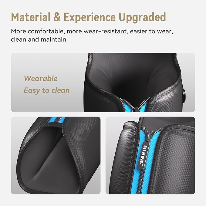FIT KING Rechargeable Leg and Foot Massager - Cordless Air Compression Full Leg Boots Massager for Circulation and Recovery - Pressure Sensor &amp LCD Display - 3 Modes 10 Intensities 5 Timer Functio