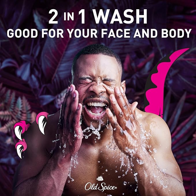 Old Spice Cleansing Body Wash for Men 3X Defense 24/7 Shower Fresh with Lasting Scent 2-in-1 Body &amp Face Wash Raptorstrike with Dark Berry Scent 24 oz (Pack of 4)