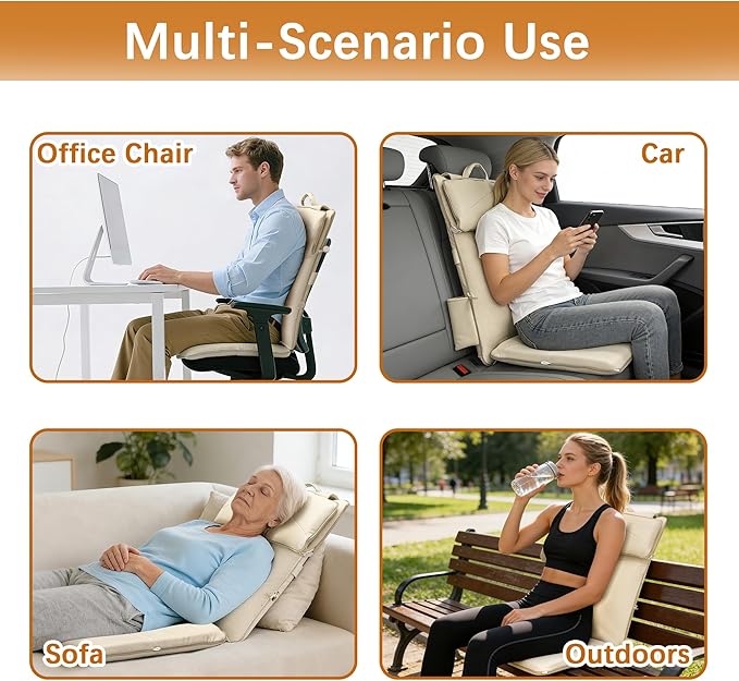 Joyset Shiatsu Neck and Back Massager for ChairRolling Up and Down Back Massager with Heat4D Kneading for Pain Relief Deep TissuePortable Spot Massage Chair Pad Gifts for DadMomFriend