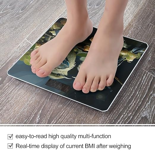 Green Leaves and Birds Scale for Body Weight Digital Bathroom Scale Accurate Smart Weight Scales with Large Display Weighing Machine High Precision Scales