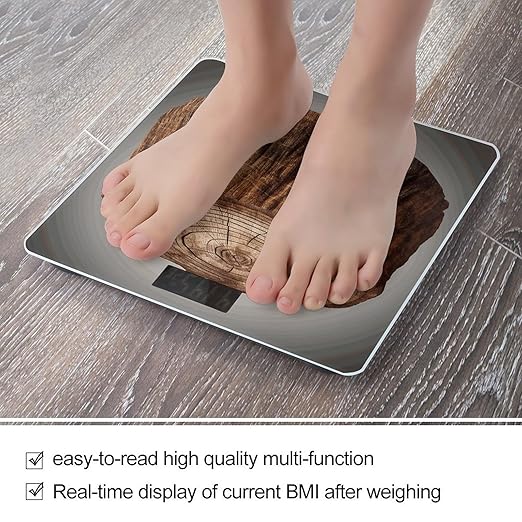 Stump of Oak Tree Bathroom Scale for Body Weight 400 Lb Weight Scale with High Precision Sensors Tempered Glass Highly Accurate Digital Weighing Machine for People