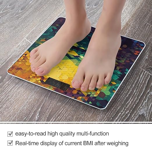 Shiny Hexagon Scale for Body Weight Anti-Slip Digital Bathroom Scale Sturdy Toughened Glass Weighing Scales High Precision Safe Rounded Corners Smart Scales