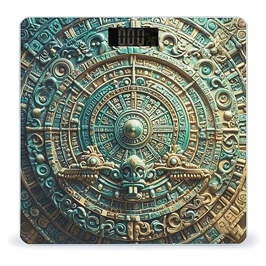 Mayan Calendar End of The World Scale for Body Weight Accurate Digital Bathroom Scale Toughened Glass High Precision Scales Smart Weight Scales with Large LCD Backlight Display Weighing Machine
