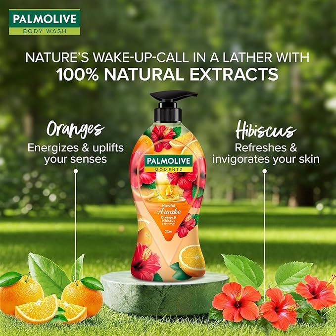 Pa..lmolive Moments Range Mindful Awake Body Wash 750ml Shower Gel