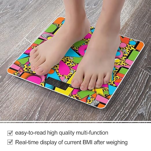 Digital Bathroom Weighing Scale Energy Saving Scale Smart Scale for Body Weight Pink Retro 80s 90s