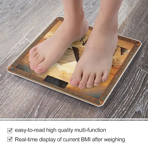 Ancient Egypt Smart Scale for Body Weight Accurate Bathroom Scale with LED Display Digital Weight Scales Weighing Machine High Precision Scales for Bath Home