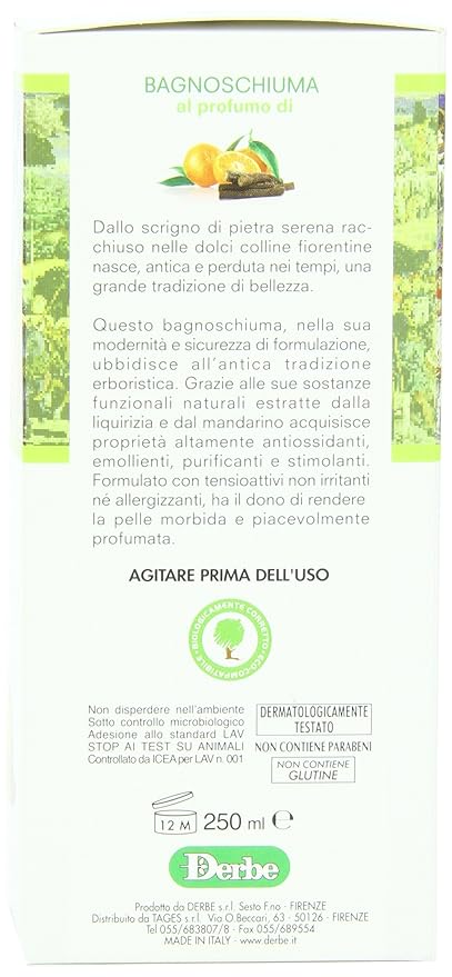 Speziali Fiorentini Bath/Shower Gel Liquorice and Mandarin 8.4 Ounce