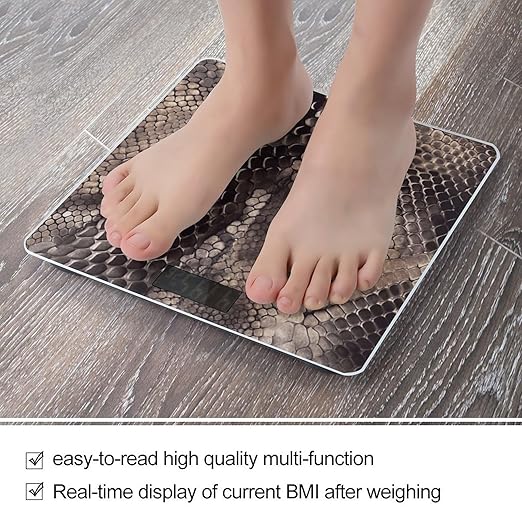 Classic Snake Skin Smart Scale for Body Weight Accurate Bathroom Scale with LED Display Digital Weight Scales Weighing Machine High Precision Scales for Bath Home