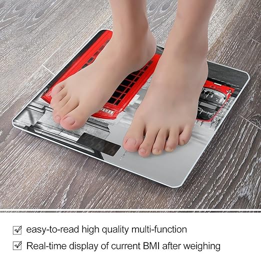England UK Retro London Telephone Scale for Body Weight Digital Bathroom Scale Precision Smart Weighing Scales with Clear LED Display Accurate High Precision Scales Weighing Machine