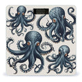 Octopus Pattern Scale for Body Weight Accurate Digital Bathroom Scale Toughened Glass High Precision Scales Smart Weight Scales with Large LCD Backlight Display Weighing Machine