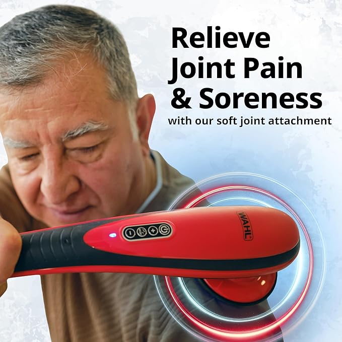 Wahl Cordless Lithium Ion Deep Tissue + Percussion Massager for Neck and Shoulder Pain Massage Tool with 5 Modes &amp Attachments That Provide Joint and Sciatica Pain Relief FSA Eligible – 3025692
